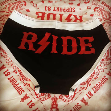 Hell’s Angels - RSIDE - Womens BELLA Boyshorts In Black With Red