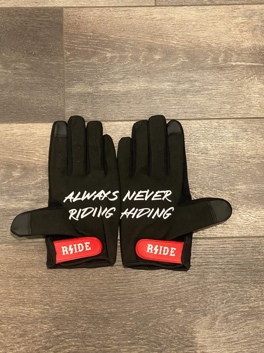 Rside black and white support gloves